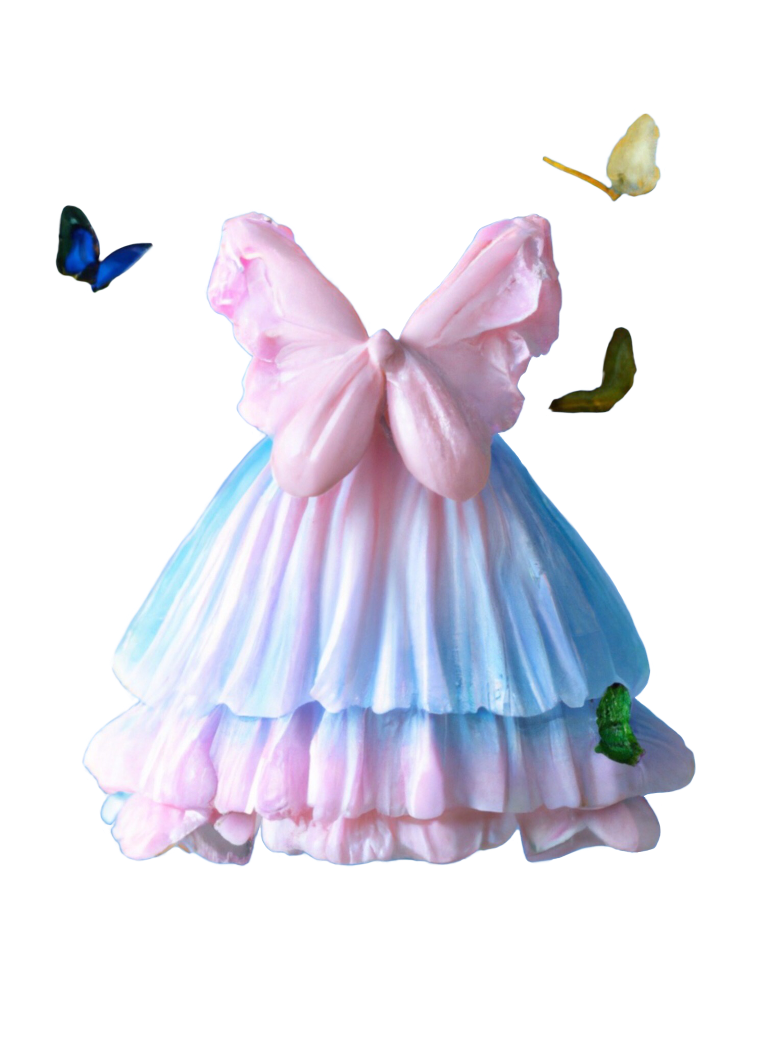 Puffy dress with a butterfly shape